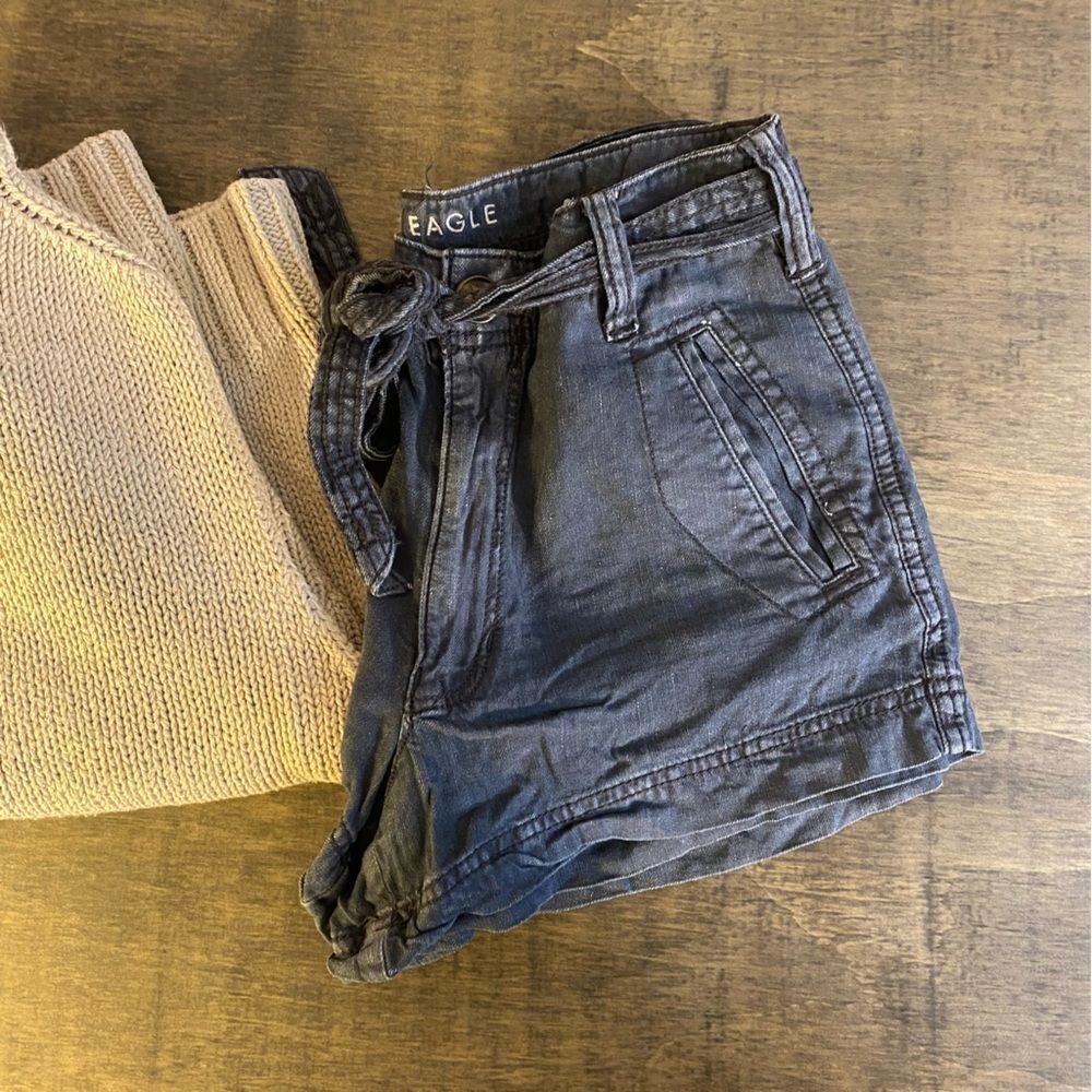 American Eagle Dark Grey Y2K Tencel Shorts